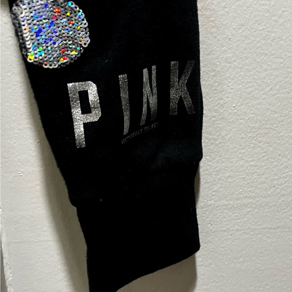 PINK VS Rare crew neck sweats with polka dots silver sequins - Picture 5 of 10